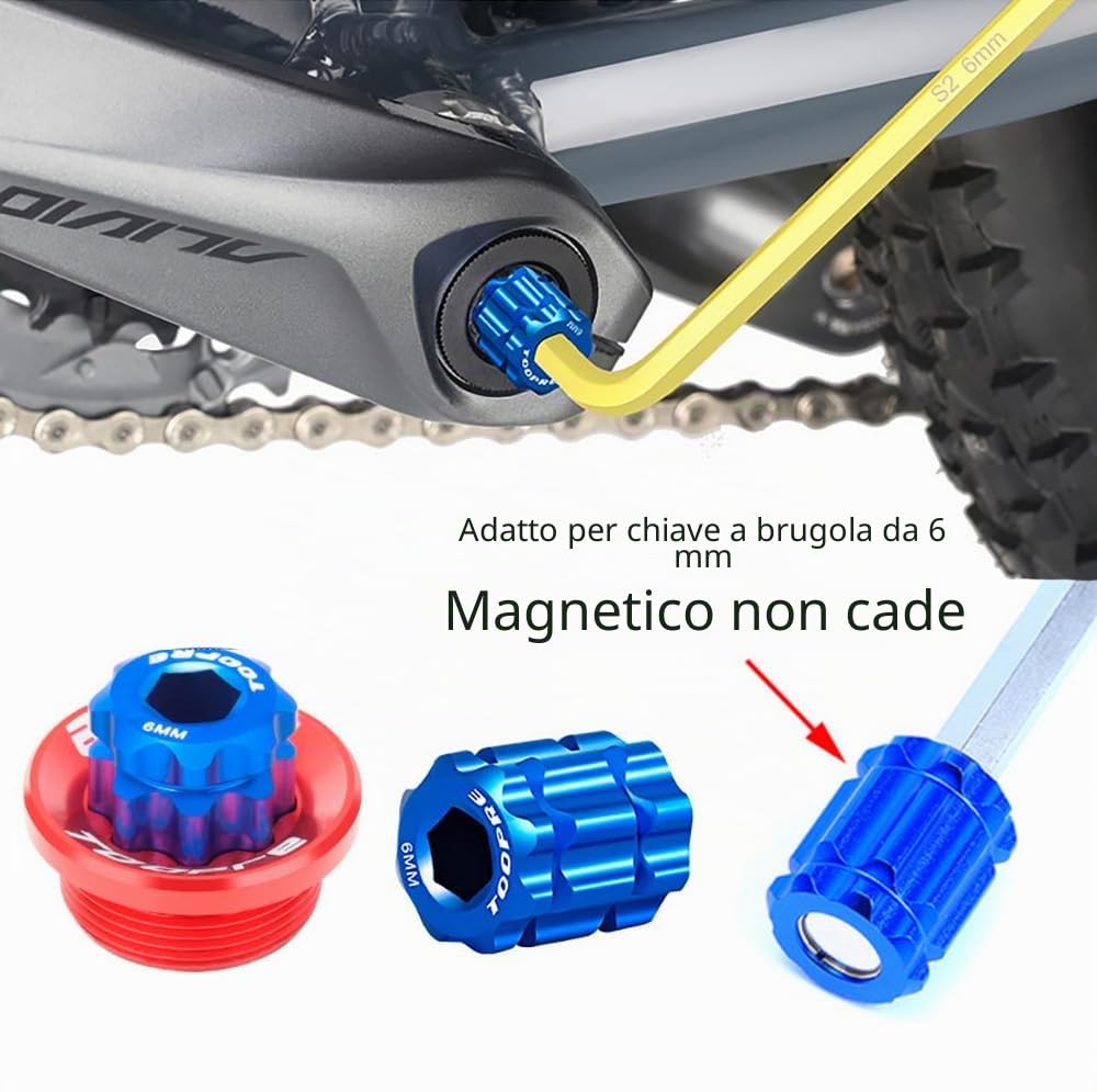 Tappo di Regolazione della manovella + Strumento Bici M20 guarnitura Copertura Viti Dadi guarnitura bullone per Shimano