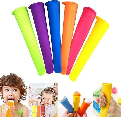 Miniatura 3 de SEIWEI Molde de silicona para paletas de helado, 5 piezas, bolsa de paletas para helados, fabricante de moldes para paletas de hielo con tapa,