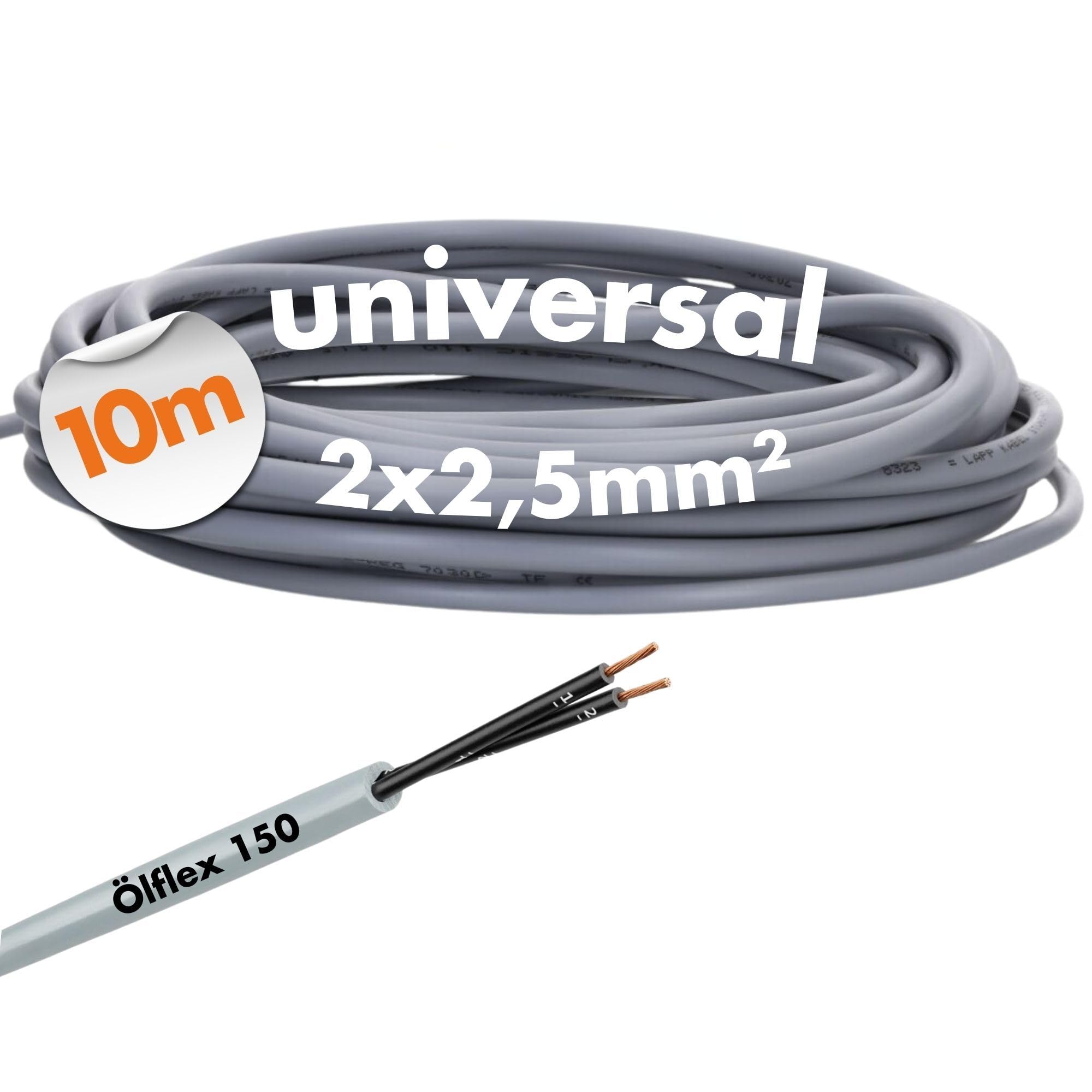 Lapp 10m Ölflex 150 Steuerleitung 2x2,5 mm² Steuerkabel 14 AWG H05VV5-F