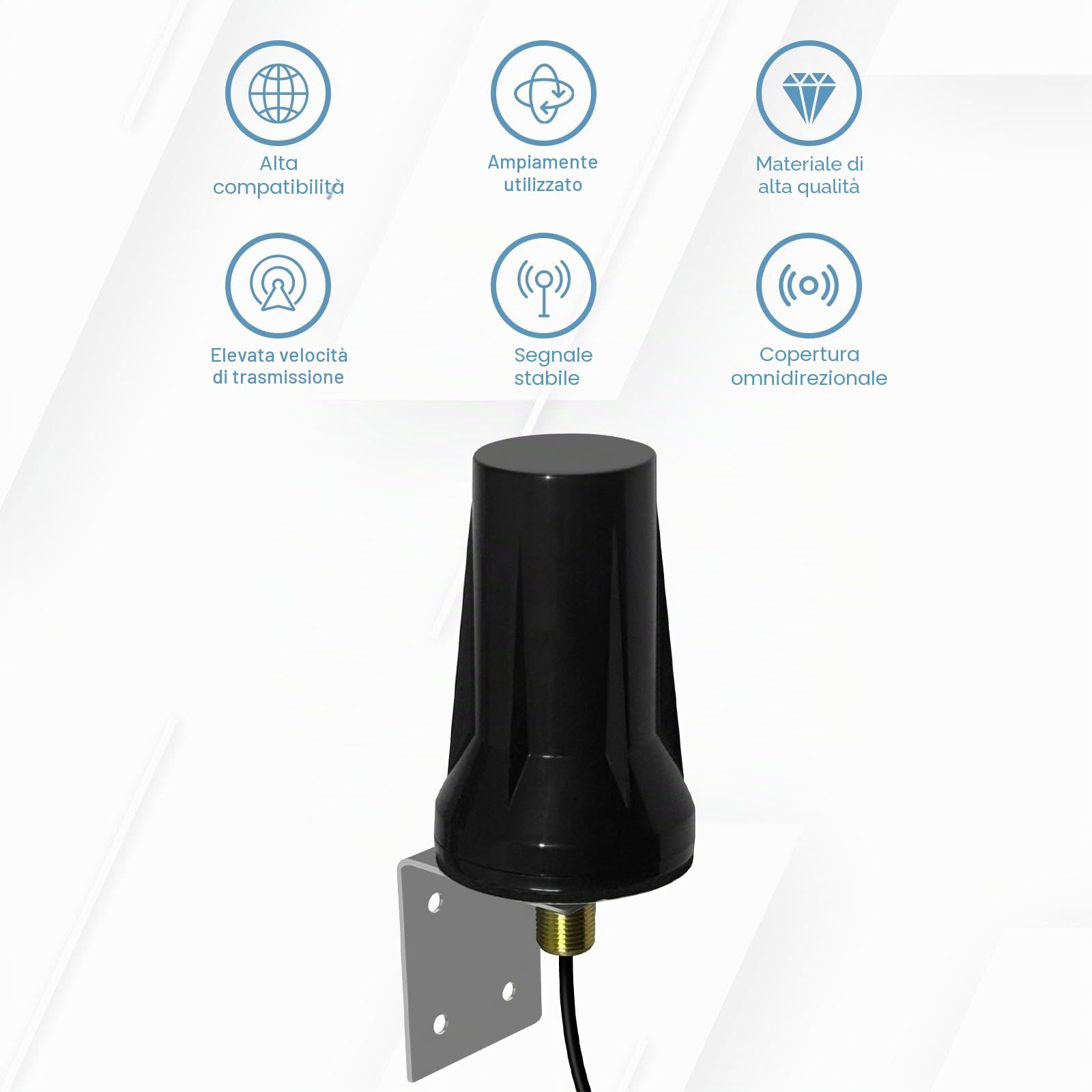 Antenna 5G 4G LTE Esterna 7DBI Omnidirezionale Amplificatore Segnale Interni Esterni Impermeabile Connettore SMA 700-6000MHz，GSM/GPRS/2G/3G/4G/5G per LTE Router Monitoraggio Della Sicurezza-3M