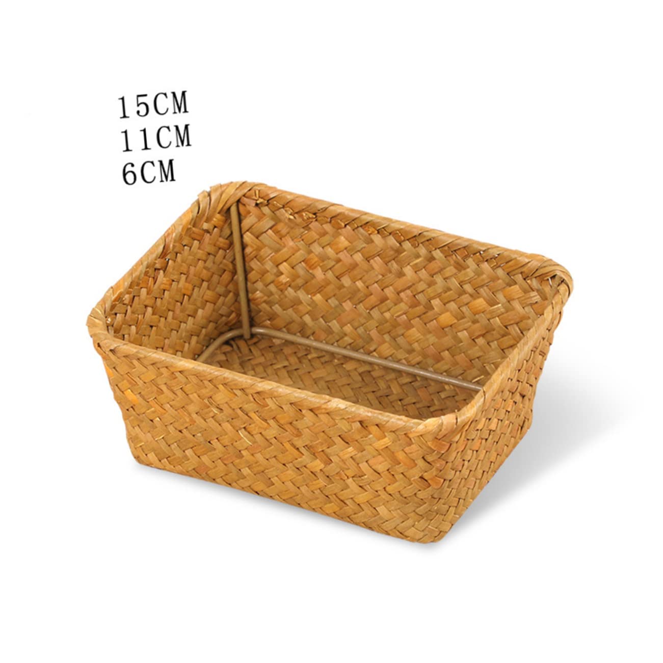 HOOTNEE Rattan Woven Storage Box Handmade Desktop Storage Basket for Tea Snacks and Dried Fruits Lightweight and Portable Design for Home Organization S