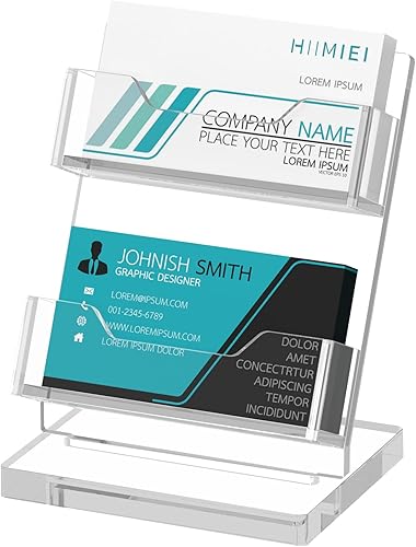 Miniatura 7 de HIIMIEI Soporte para tarjetas de visita, pantalla acrílica para tarjetas de visita de 4 niveles, soporte transparente para tarjetas de visita para