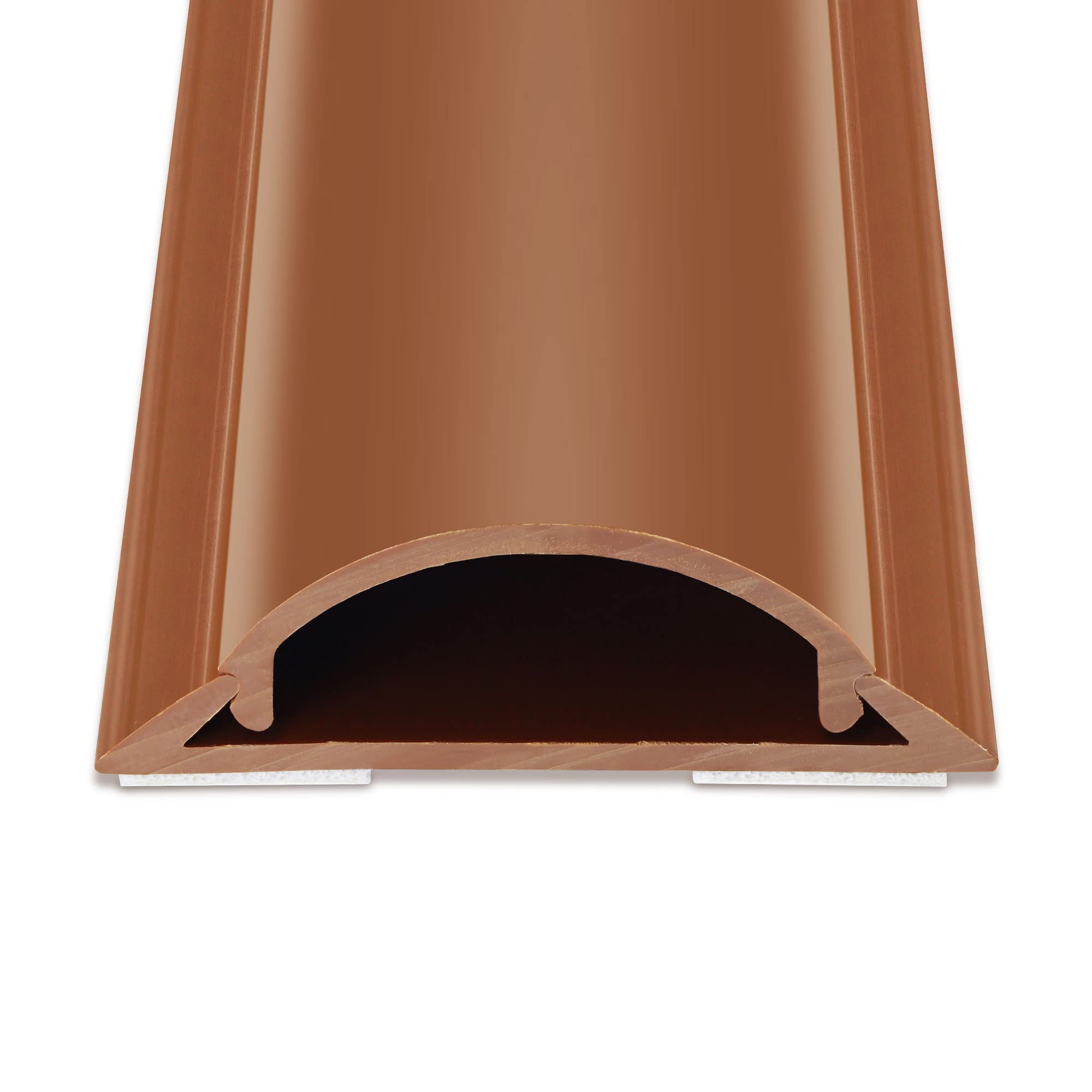 34in Cord Hider Floor, Large Capacity Floor Cord Cover, Hard PVC Floor Wire Cover, Floor Cable Cover for Cable Management Floor, Cable Floor Cover Brown, 2X L17in, Cord Cavity - 1.1"(W) x 0.39"(H)