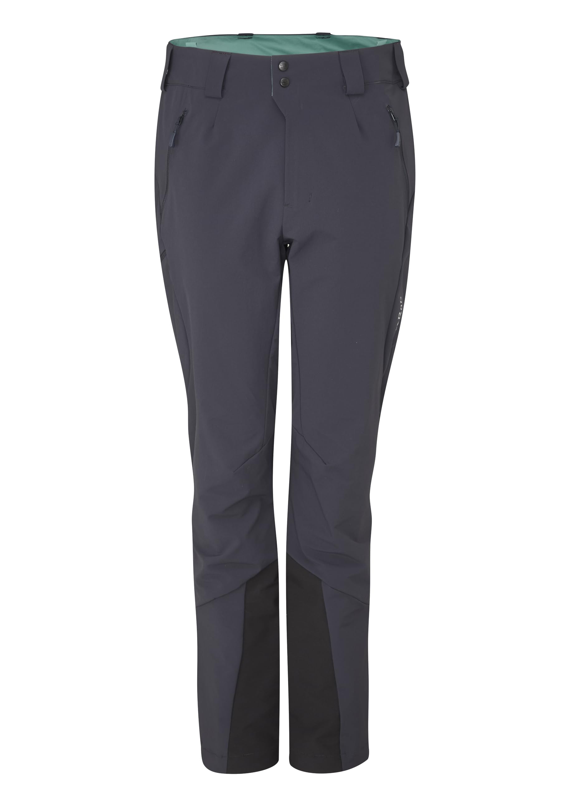 Rab Women’s Ascendor AS Pants - Midweight Water-Resistant Softshell Trousers for Trekking & Climbing - Ebony (Eucalyptus) - X-Small/30 Inseam