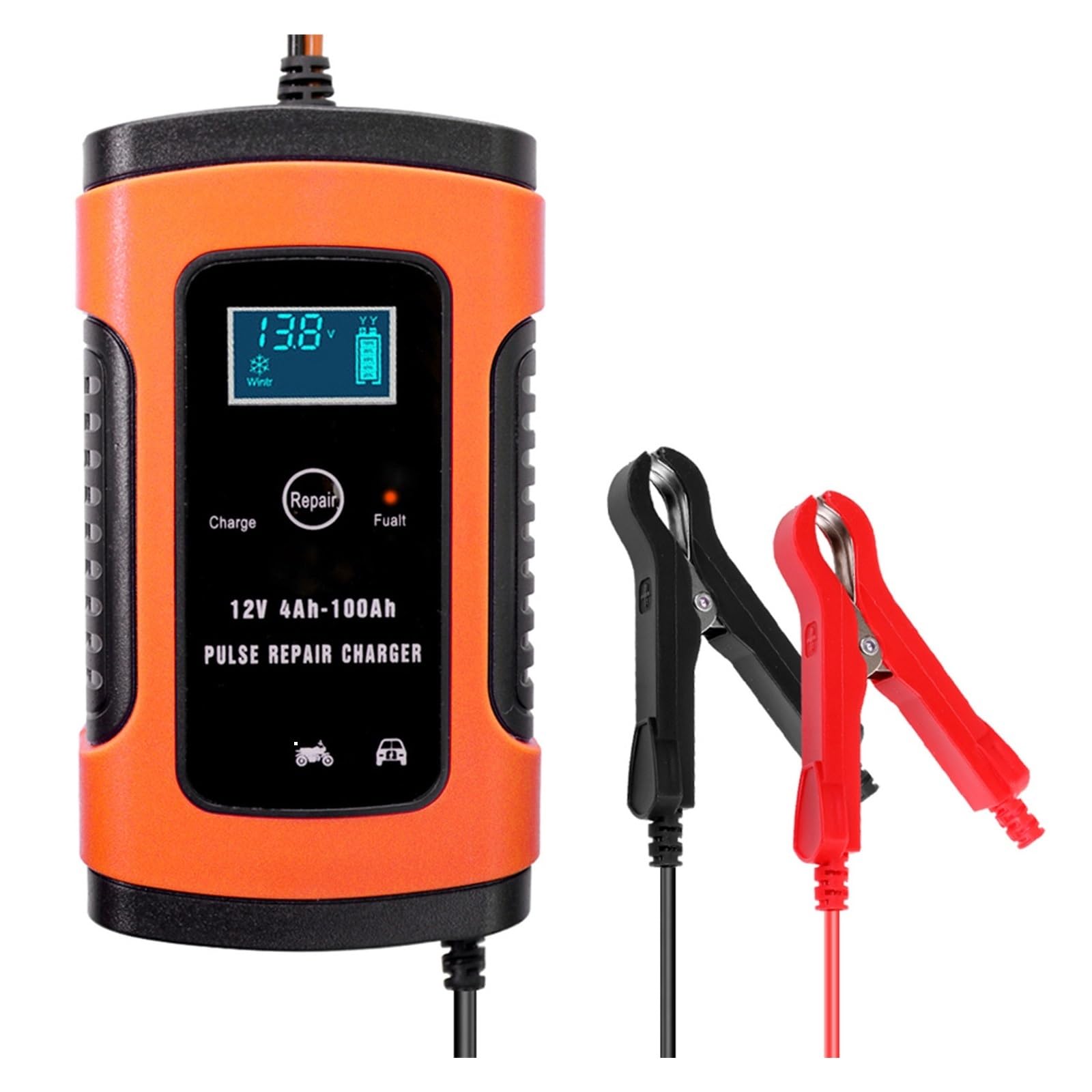 Cargador De Batería Automotriz 12v Y 6A, Carga Rápida Inteligente, Pantalla Digital, Reparación Pulso For Gel AGM, Ácido Plomo Húmedo Potente Carga Rápida(Pink)