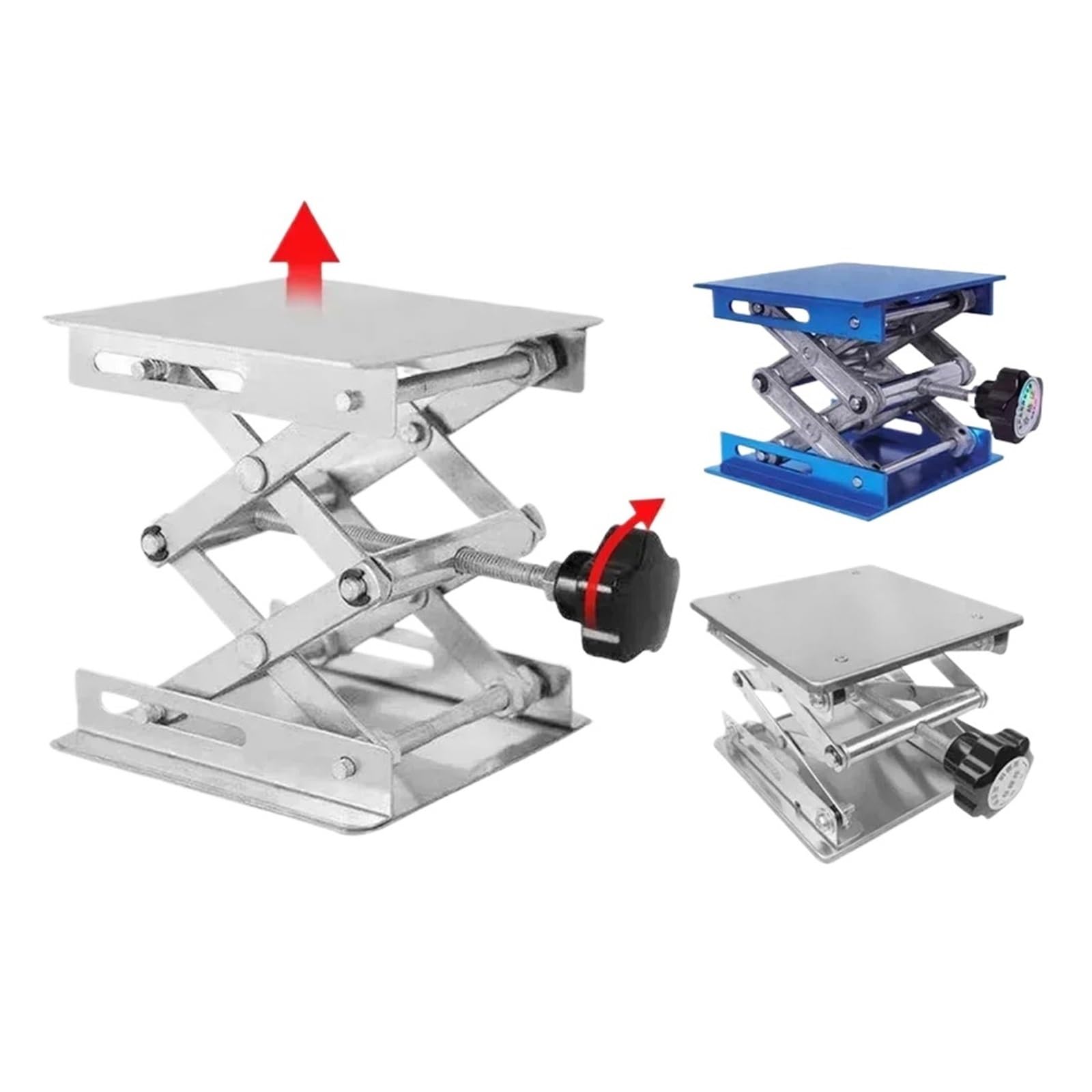 Mini Hubtisch 1 stücke Lift Tisch Labor Platte Jack Scissor Stand Plattform Router Werkbank Labor Zimmerei Werkzeuge | Blue-150X150MM