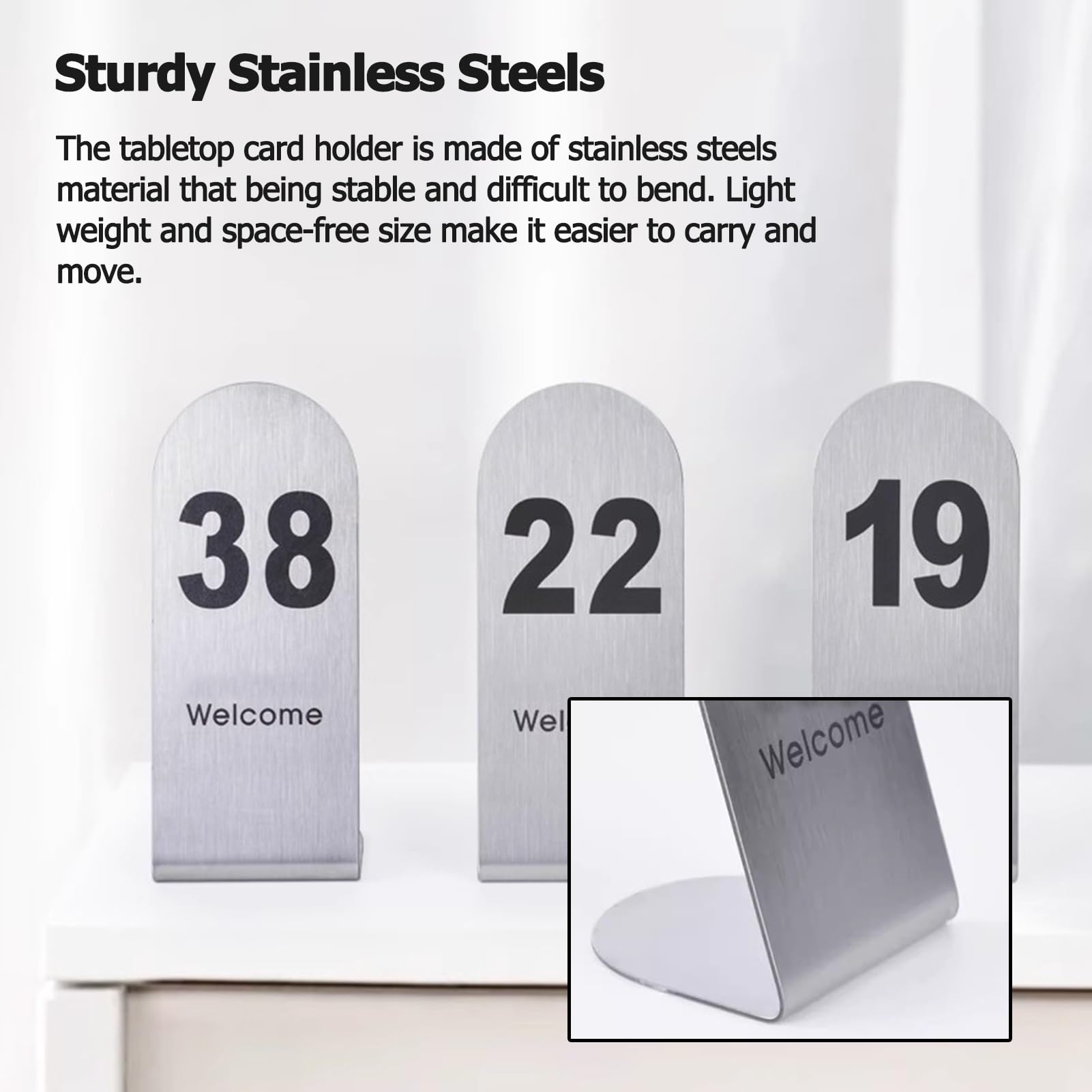 Numéro de Table Porte-Cartes De Visite pour Bureau, Métal Elégant Cartes De Table/Porte-numéros De Table, Mariage Fête Utilisation Lors D'événements Au Restaurant(1-50(5X5X12CM))