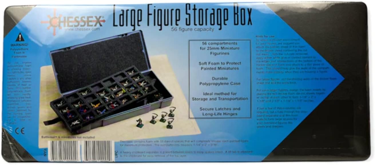Chessex Manufacturing Figure Storage Box for Larger 25mm Figures (56 Figures)