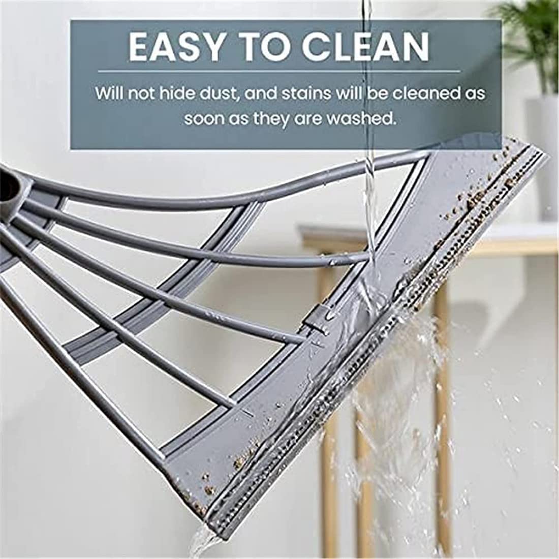 UGU ZONE Multifunctional Magic Silicone Broom β 2-in-1 Floor & Window Cleaner, Bathroom Wiper, Water Squeegee, Dust & Hair Remover for Tiles, Glass, and Hardwood 4