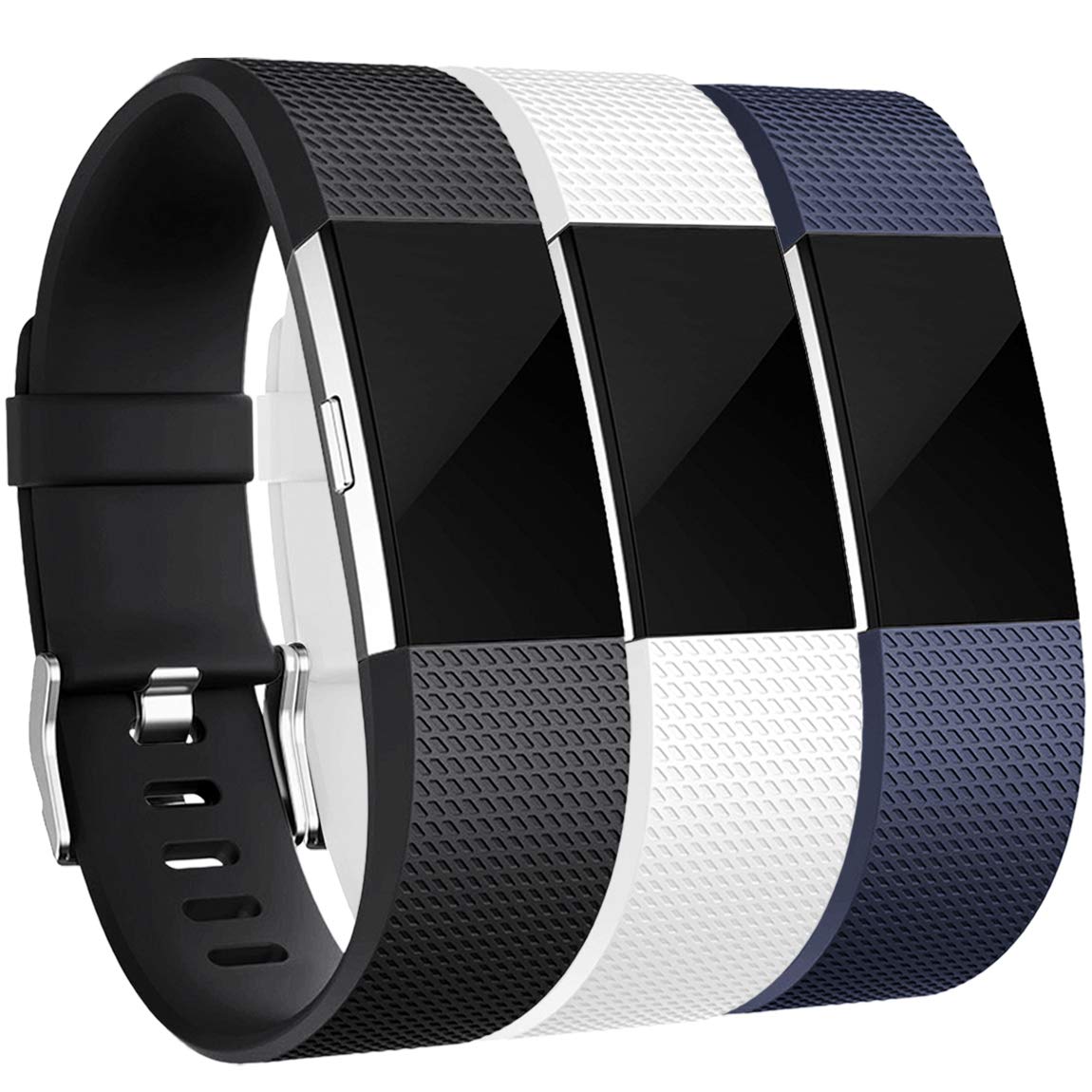 for Fitbit Charge 2 Bands(3 Pack), Maledan Replacement Accessory Wristands for Fitbit Charge 2 HR, Large