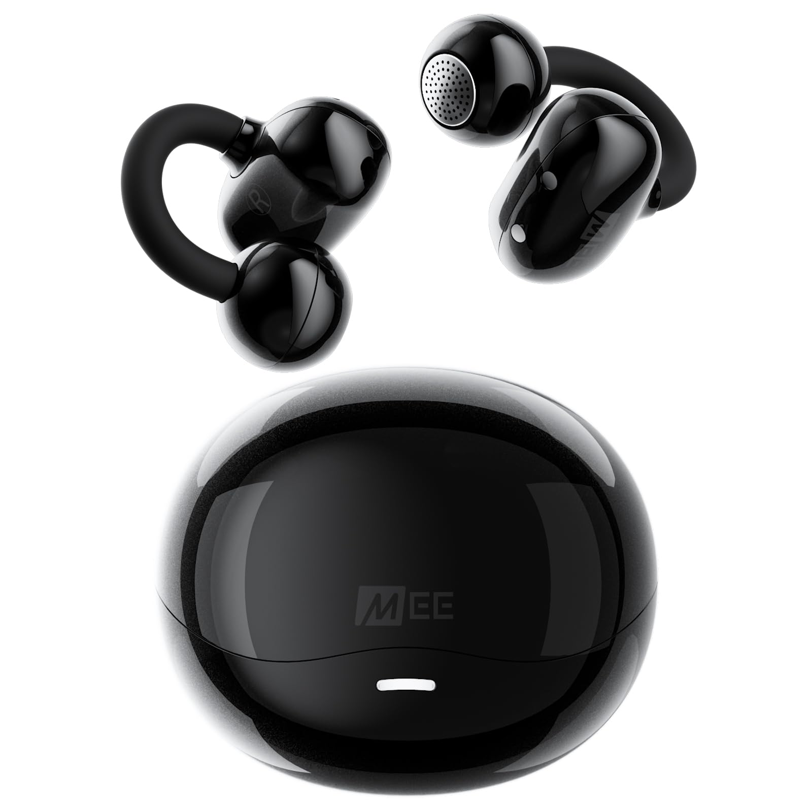 MEE audio Pebbles Air Open Ear True Wireless Earbuds - Bluetooth 5.3 Lightweight Earclip Headphones with Headset Microphone & Call Noise Reduction for Gym/Workouts/Sports and Gaming (Onyx/Black)-picture-39