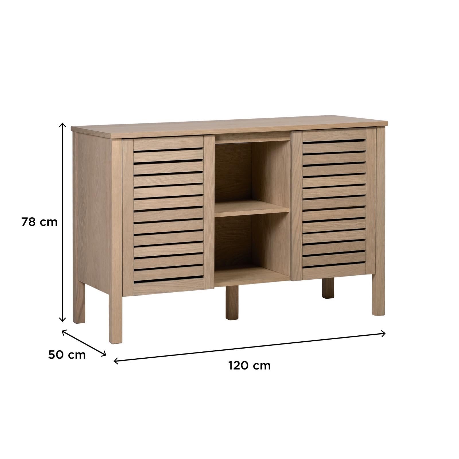 MOB-IN Mueble doble lavabo TALIX sobre patas de roble natural 120 cm
