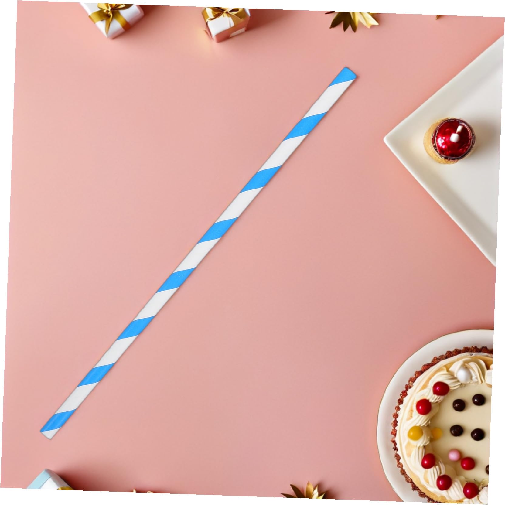 Toyvian 150 Stück Baumwollzucker Papierstäbchen mit Streifenmuster Sicher und Glatt Kompatibel mit Vollautomatischen Zuckerwattemaschinen für Geburtstage Hochzeiten und Partydekoration
