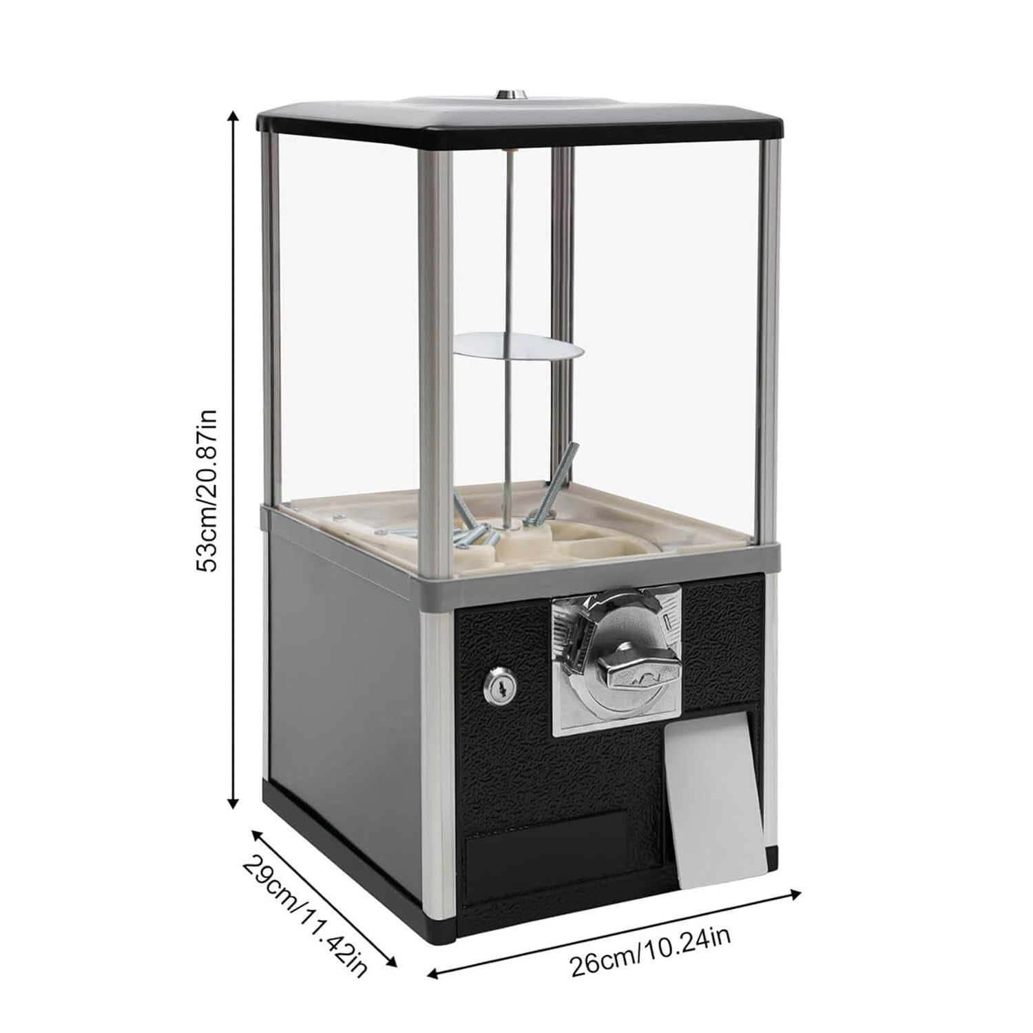 Distributore automatico di monete da 25 centesimi, distributore automatico di monete da 25 centesimi, distributore automatico di caramelle per la casa, distributore automatico di caramelle, nero