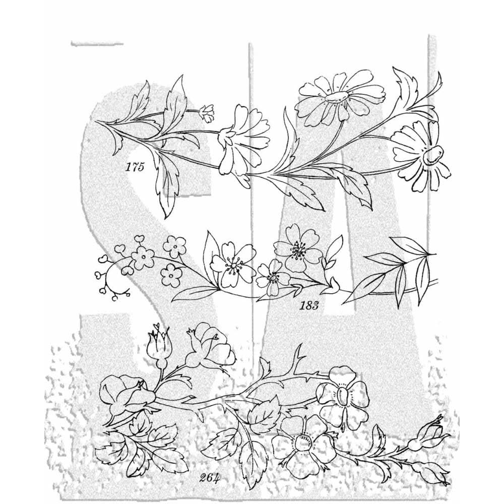 Art Gone Wild Tim Holtz Cling Rubber Stamps - Embroidery Cms486
