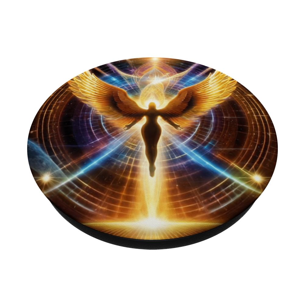 Higher Self Angelic Metaphysical Spiritual New Age Chakra PopSockets Adhesive PopGrip, Black - Image 2