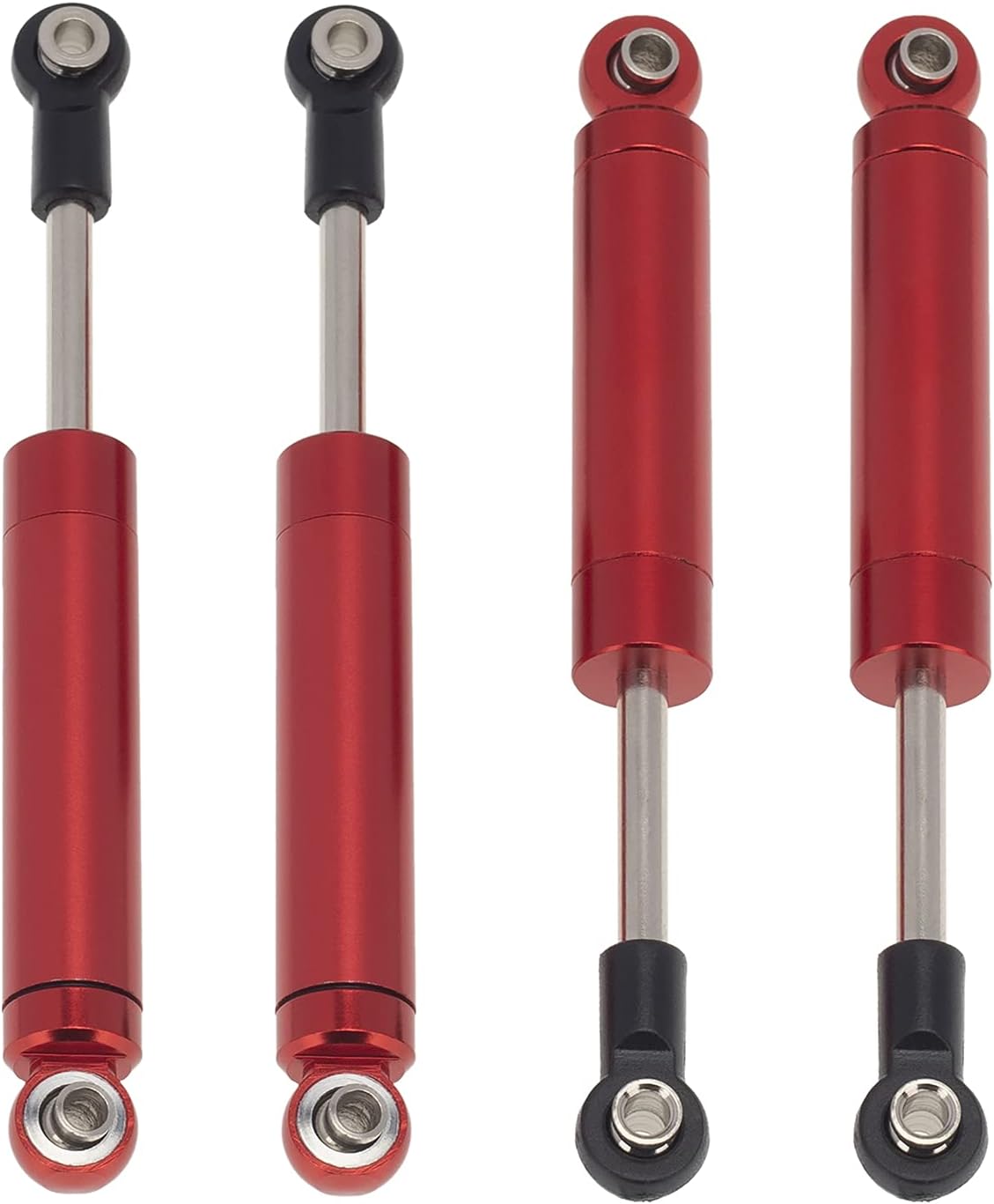 1/10 RC Car Built-in Spring Red Shock Absorber Damper for 1/10 RC Crawler Axial SCX10 90046 TRX-4 D90 Redcat (4 PCS, 80mm)