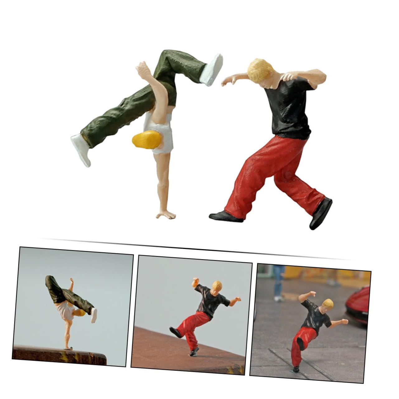 Housoutil 2 Set Miniatura Hiphop Da Figure Maschili Per Decorazione E Allestimento Scene Danza Urbana Articoli Per Appassionati Hiphop 2 Pezzi * 2