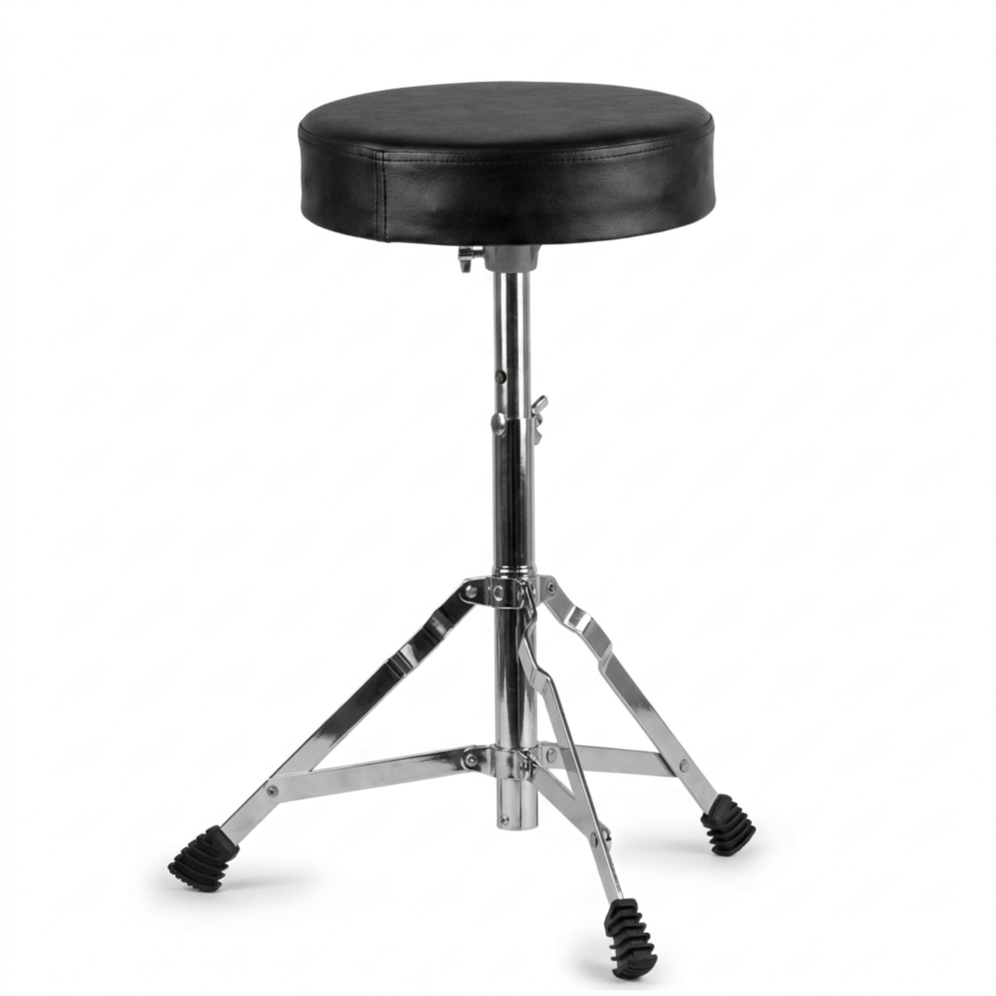 RockJam Tabouret de Batterie Réglable Pivotant Rembourré, Noir | Siège de batteur réglable 45-55 cm, assise pivotante rembourrée 28 cm, pliant, pour batteries acoustiques et électroniques