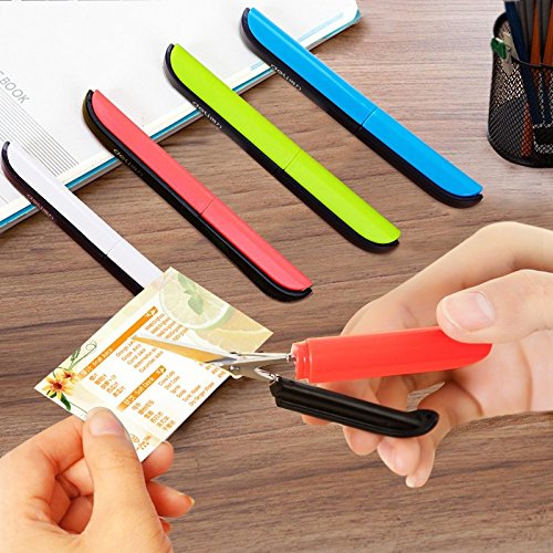Lvedu pliable portable Ciseaux Rogneuse de sécurité avec étui de protection en acier inoxydable Mini Tailor Ciseaux Cover