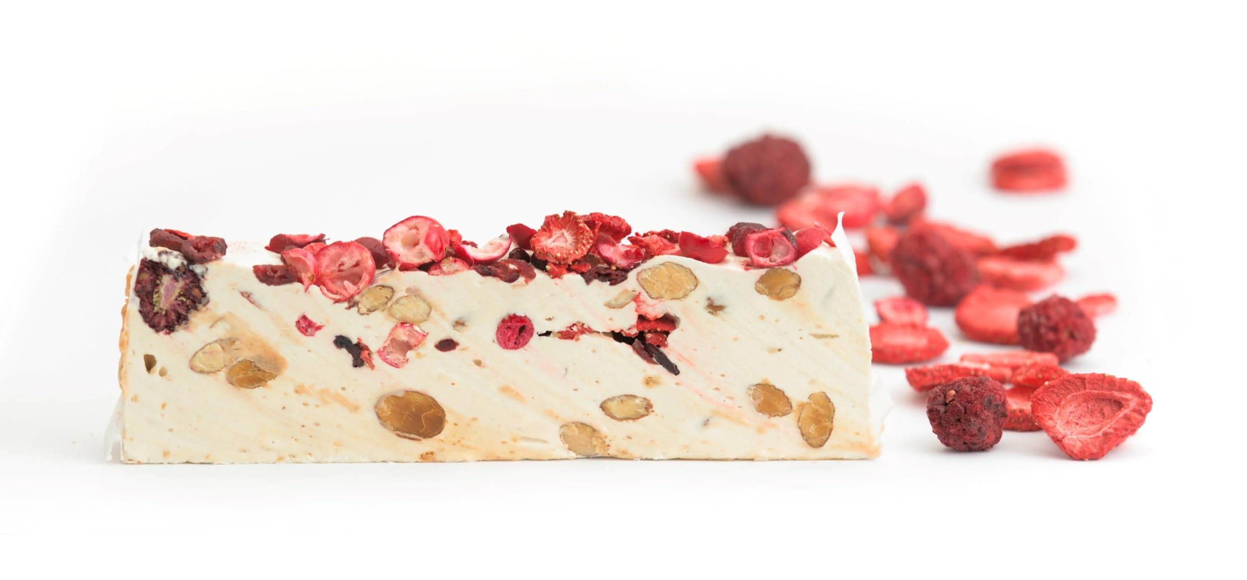 Andy Anand Soft Nougat with Strawberry, Soft Brittle, Turron from Spain rich With Wildflower Honey. Taste In Every Bite, Made in Europe, With A Luxuriously Creamy Feel, Gluten Free 7 Oz