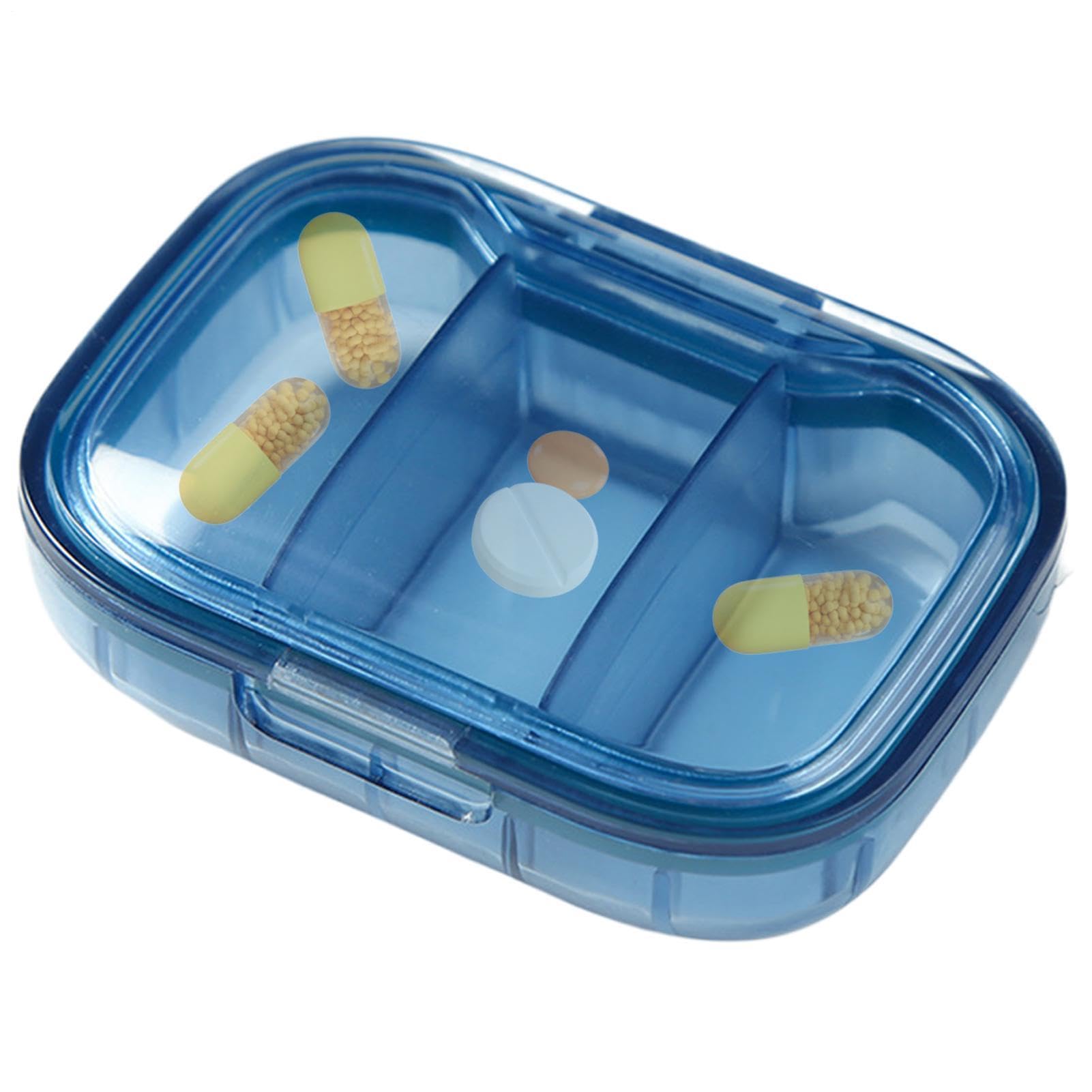 Portapillole Da Viaggio Trasparente - Organizer Portatile A 3 Scomparti, Design Con Chiusura A Scatto Sicura, Spazio Quotidiano Compatto | Contenitore Estetico Per Pillole Per Vitamine, Integ