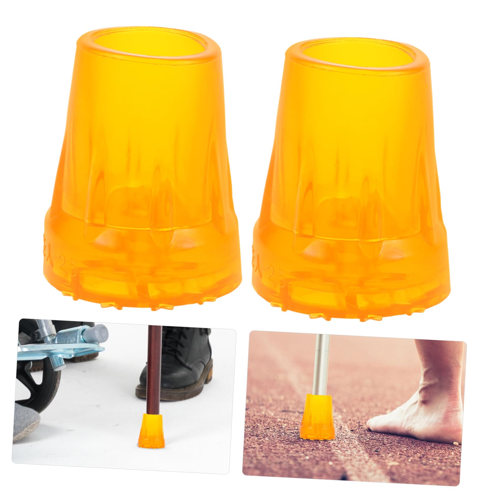 COLLBATH Elderly Walking Stick Foot Pad 6 Pack Non-Slip Walking Cane Tips Climbing Cane Foot Cover Crutch Tip Replacement Easy to Use