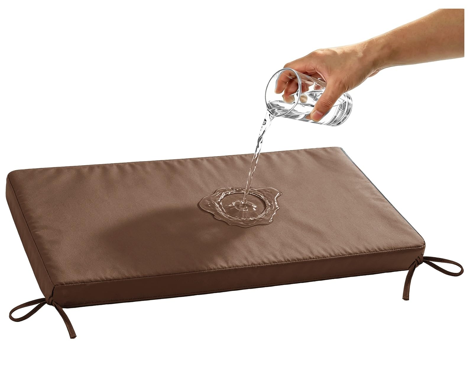 YNJJKA Outdoor Sofa Cushions Replacement Waterproof Outdoor Bench Cushion Waterproof 80% with Ties, Comfortable Cushion for Patio Porch Swing Garden Furniture(Coffee,120x50 cm 47x20 in)