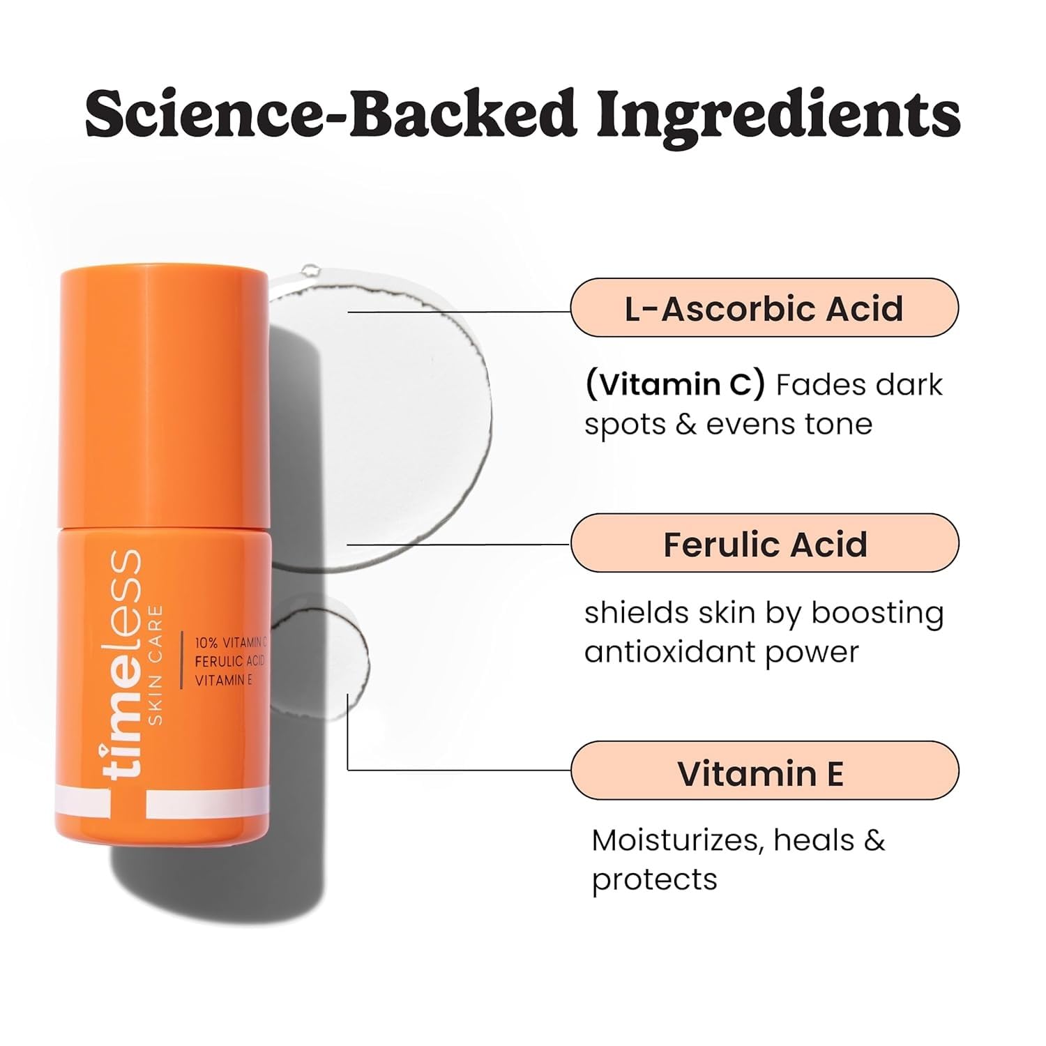 Timeless Skin Care Vitamin C Serum with Vitamin E & Ferulic Acid - Brightening Serum - for Oily & Dry Skin - Fragrance-Free - 1.7 Fl Oz - Image 2