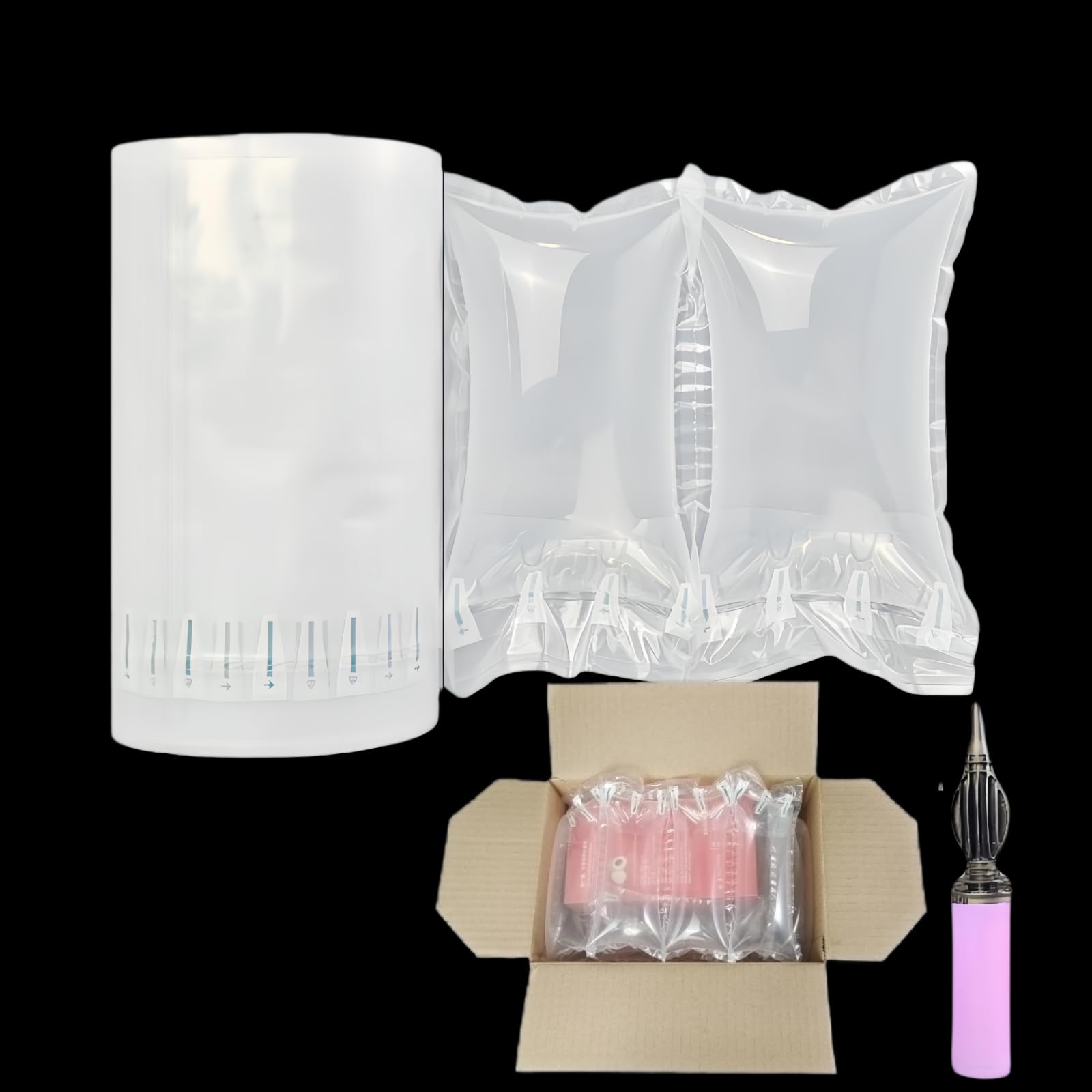 LIWNYRK 500 Count Inflatable Air Pillows for Shipping with Pump 4.7" x 7.8", Box Filler Purse Stuffer to Keep Shape Space-saving Packing Material