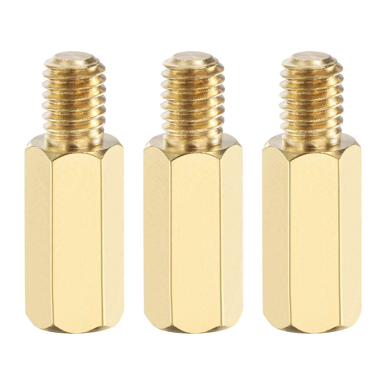 PATIKIL 3 Pcs Male to Female Thread Spacer Screws M6 x 20mm + 8mm Brass Hex Standoff PCB Motherboard Spacer Screw Nut for Drone Quadcopter Computer Electronic Projects Circuit Board