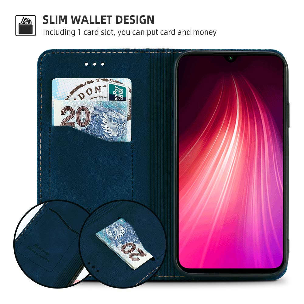 AKABEILA Hülle Für Xiaomi Mi 8 Lite – PU Leder Flip Case Mit Kartenfach, Ständerfunktion Und Magnetverschluss