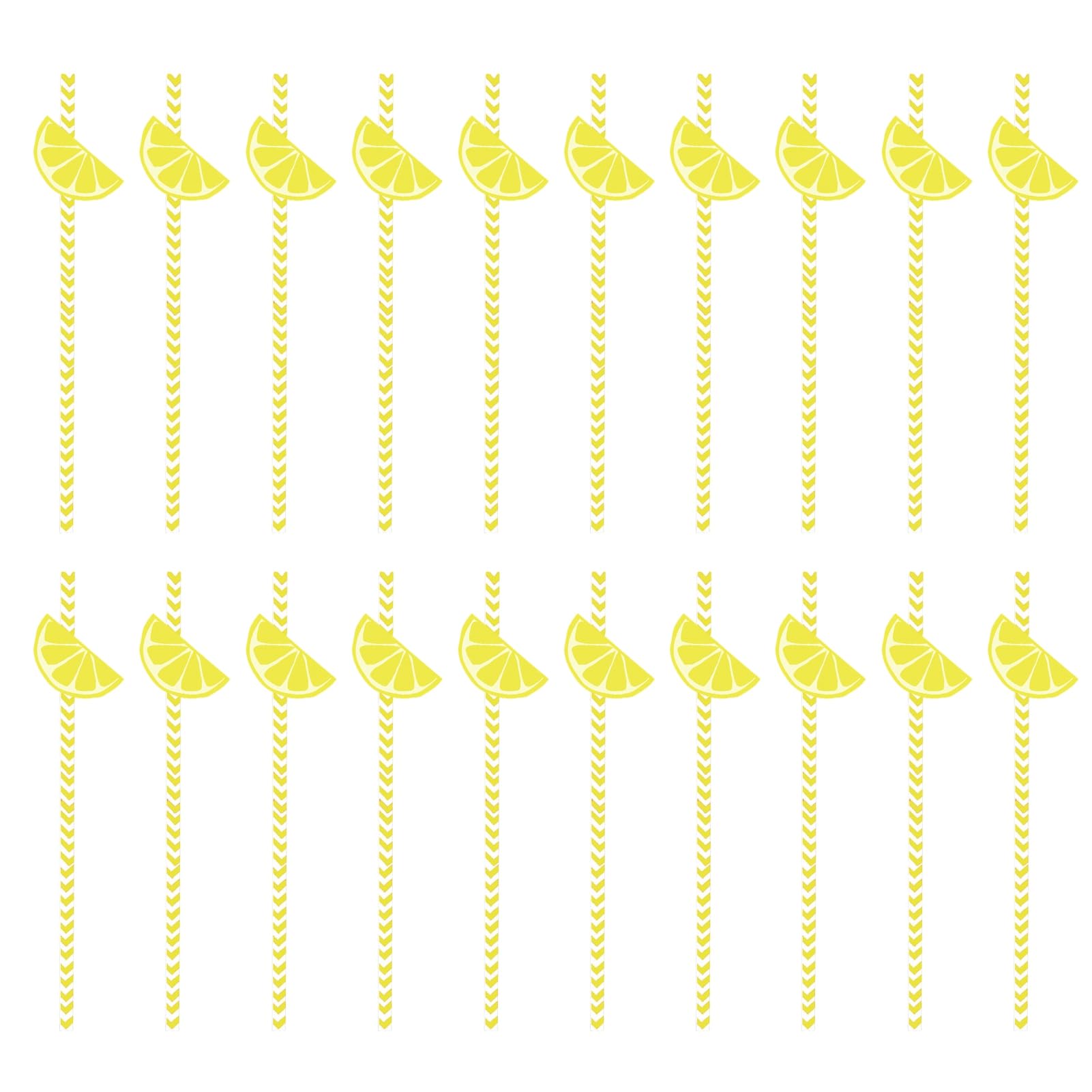 matumou 20Pcs Citrus Fruit Straws, Lemon Orange Slice Decor Straws for Birthday Party, Disposable Straws for Juice Cocktails