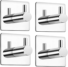 SAPRA Adhesive Wall Hooks for Hanging – No Drill Strong Hooks for Bathroom, Kitchen Towel Holder, Cloth Hanger for Wall, 5kg Heavy Duty Home Wall Hanging Accessories, Sticky Hooks for Clothes-Set of 8