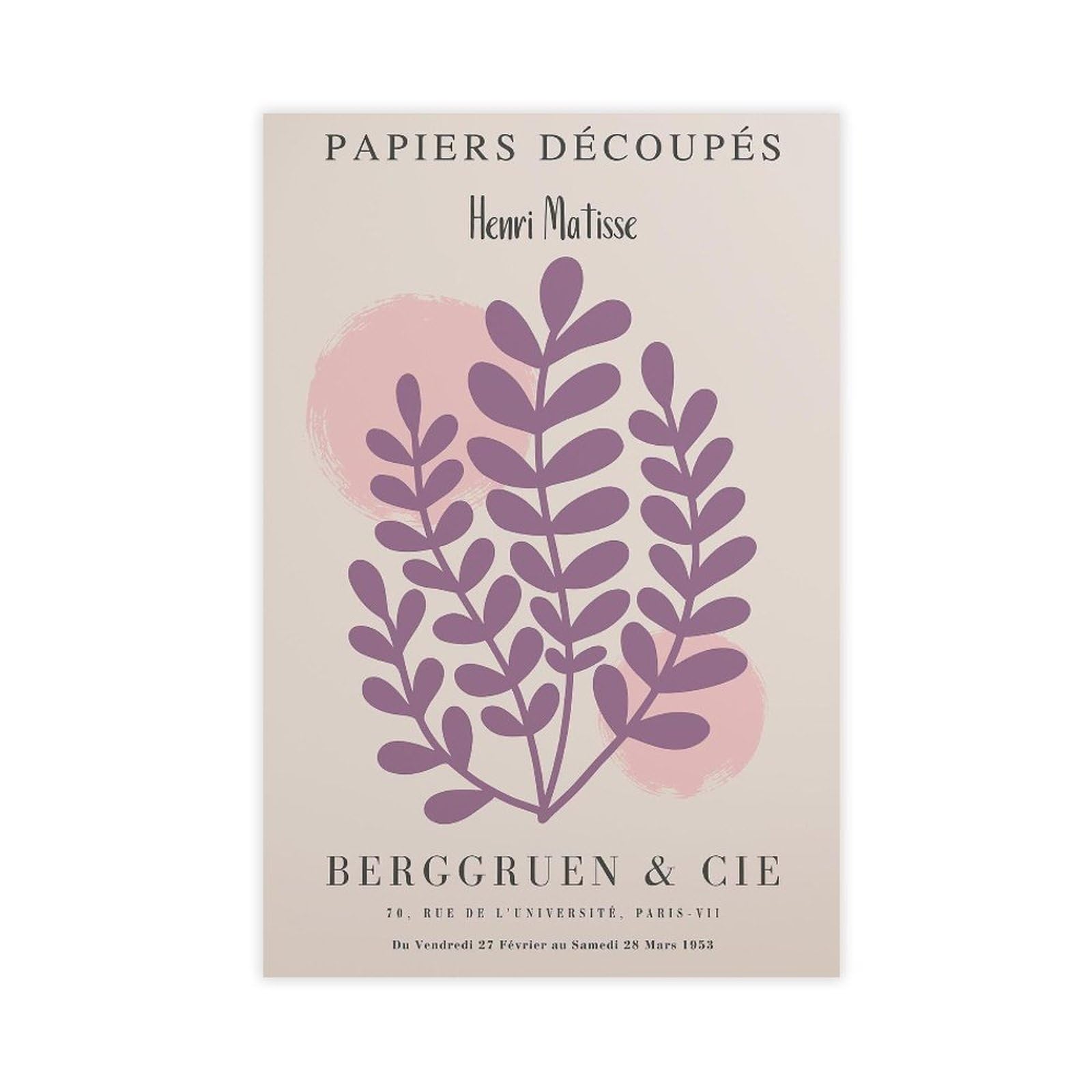 Heyanm Henri Matisse Papiers Decoupes Print_ Mid Canvas Poster Bedroom Office Room Decor Gift Unframe 16X24inch