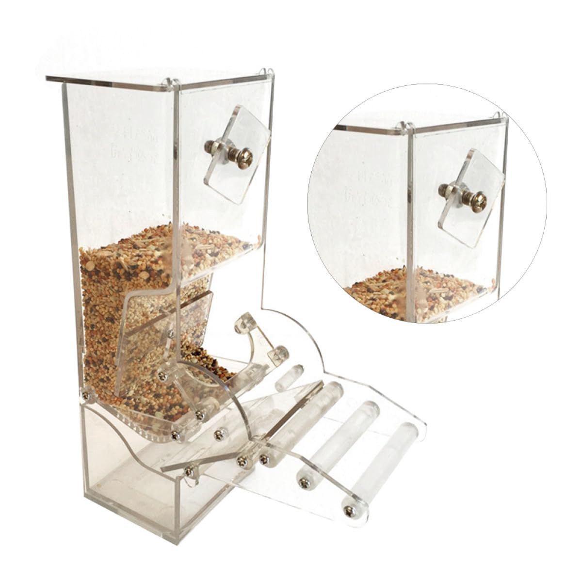 Mangiatoia per Pappagalli con Regolabile Accessorio per Gabbie Uccelli Facilità Pulizia e Installazione Alimentatore Automatico per Pappagalli e Altri Volatili