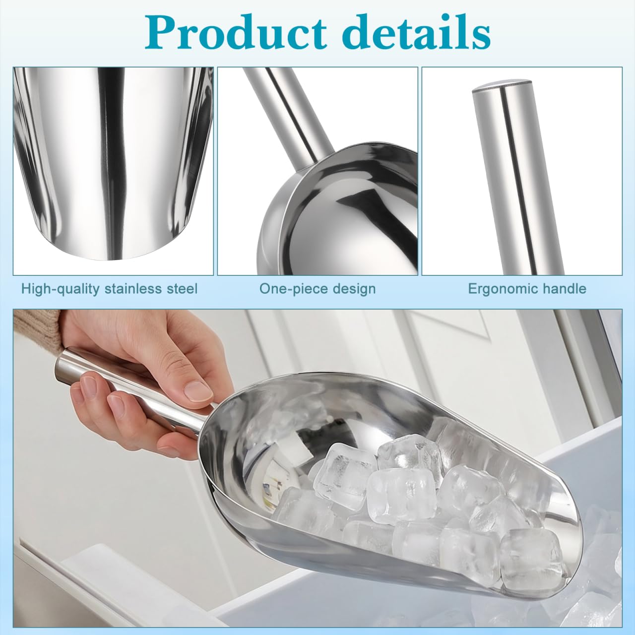 DOITOOL Paletta Multiuso in Acciaio Inossidabile 12 Pollici Per Cubetti Di Ghiaccio Riso Noci E Farina Con Manico Ergonomico Per Uso Professionale E Domestico in Buffet E Feste