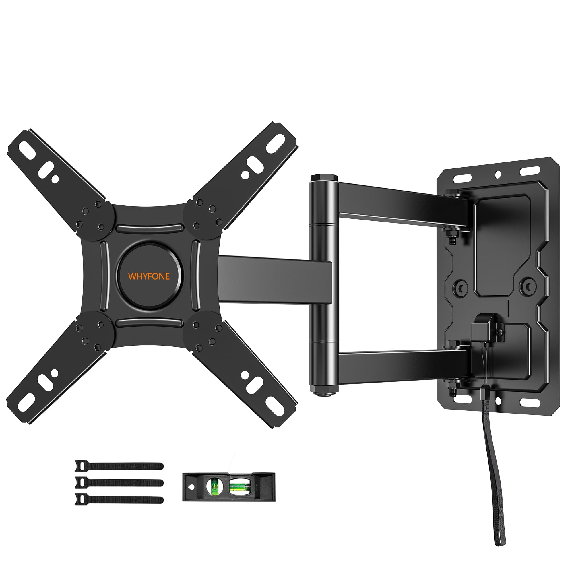 Staffa da parete per TV con serratura per campeggio, rotazione di 180°, girevole a 180°, supporto da parete per camper e monitor da 13-43 pollici e TV fino a 25 kg, staffa VESA 200 x 200 mm