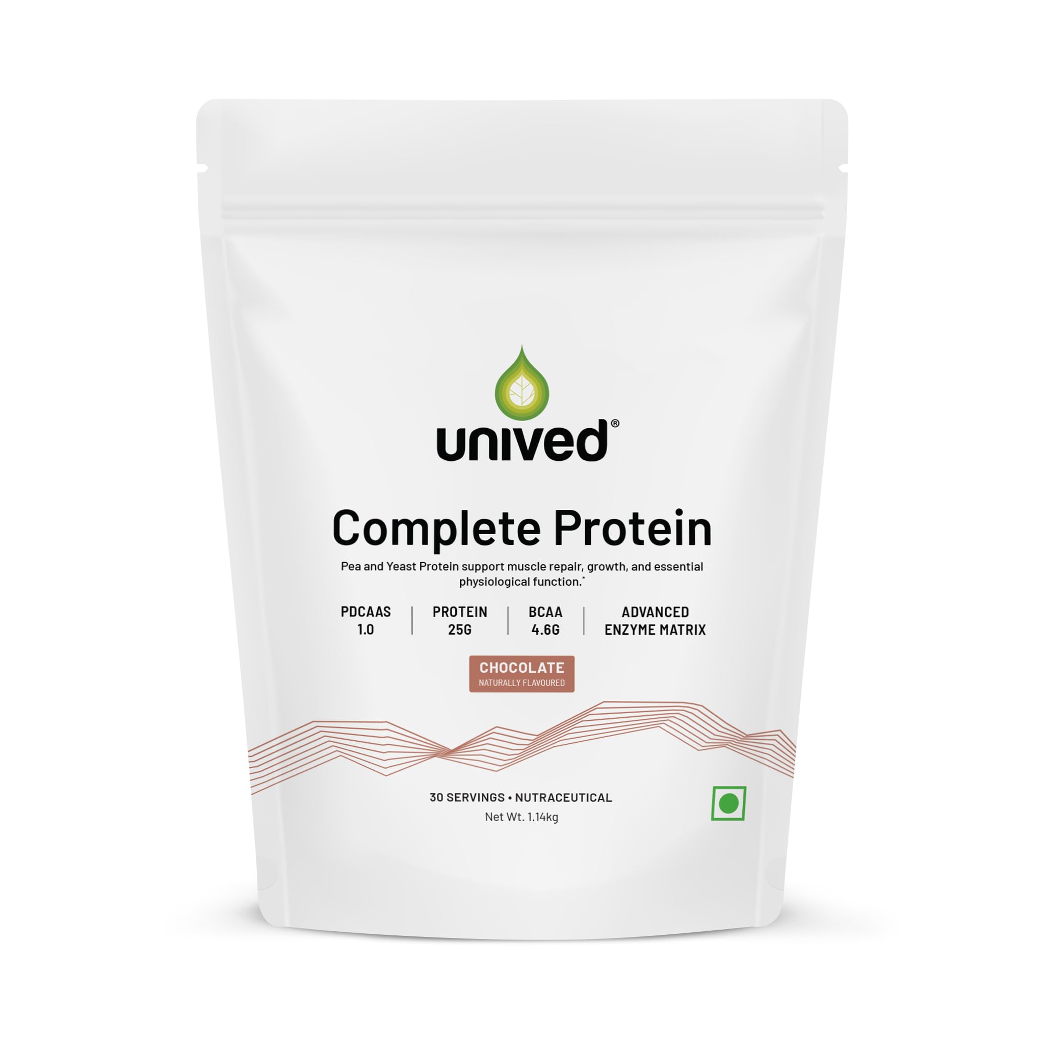 Unived Complete Protein - 25g Pea & Yeast Protein | PDCAAS 1.0 Complete Amino Acids | 6 Digestive Enzymes | 30 Servings (30 Servings, Chocolate)-picture-39