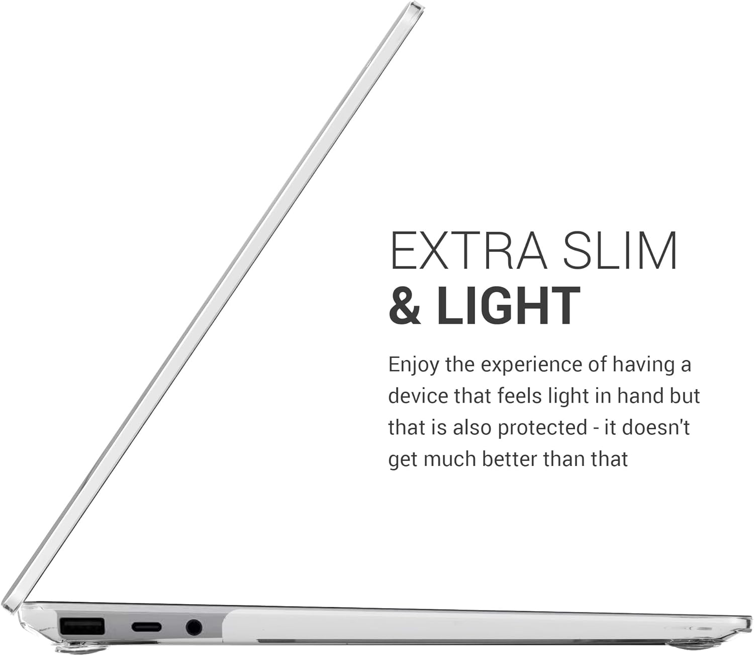 kwmobile Crystal Case Compatible with Microsoft Surface Laptop 5/4 /3 13.5inch (1868/1951) - Elegant Lightweight Laptop Cover - Transparent