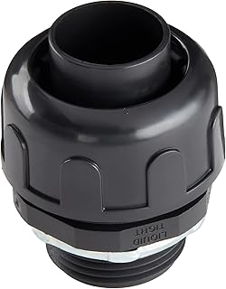 Black UL Listed Non-Metallic Electrical Liquid Tight Conduit Straight Fittings - 1/2