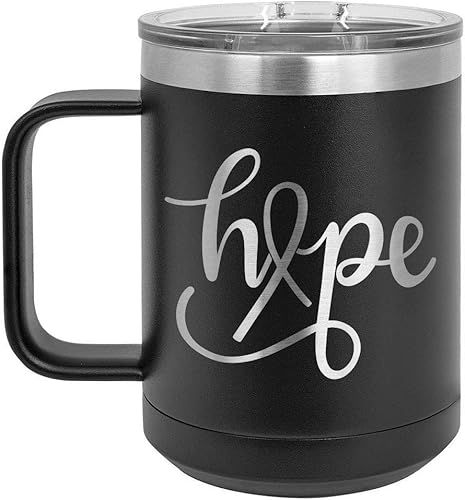 HOPE Taza de café negra de 15 oz con tapa deslizante | Taza de café de viaje aislada | Ideas de regalo únicas de mujeres u hombres | Compare precio