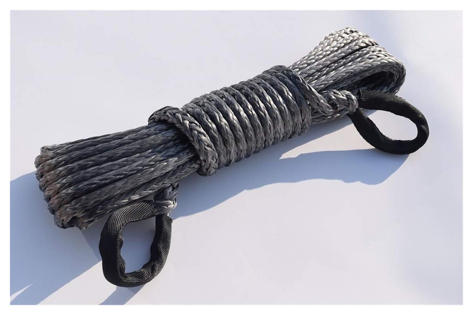Lina Wyciągarki, 3/8 "* 50 stóp Winch Rope Extension, 10mm Kabel Wciągarski ATV, liny syntetyczne, holownicze do części samochodowej Offroad(Grey)