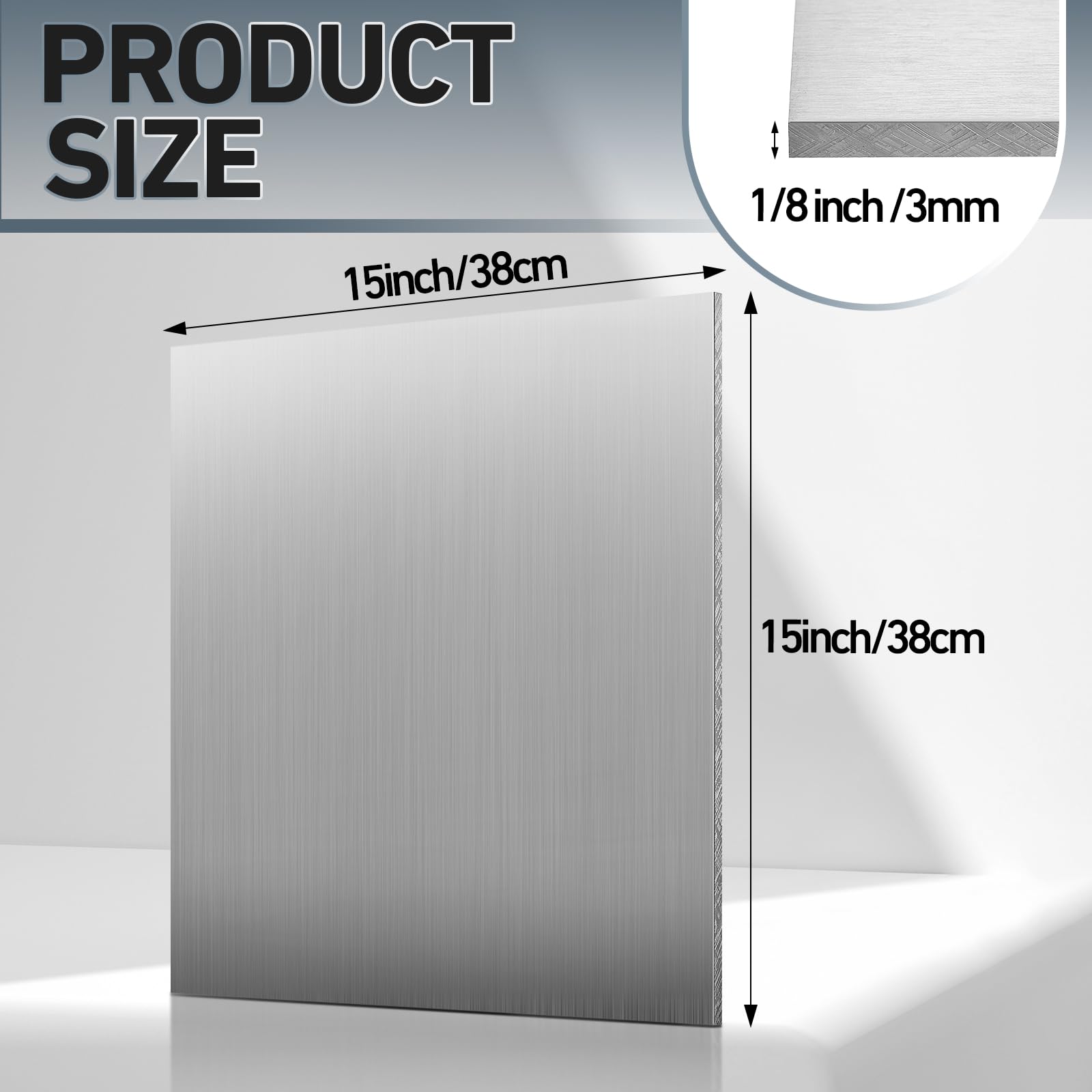 Blulu 2 lastre in alluminio 6061, 38 x 38 x 0,3 cm di spessore, pannello solido rettangolare in alluminio da 3 mm, per l'artigianato e l'industria strutturale