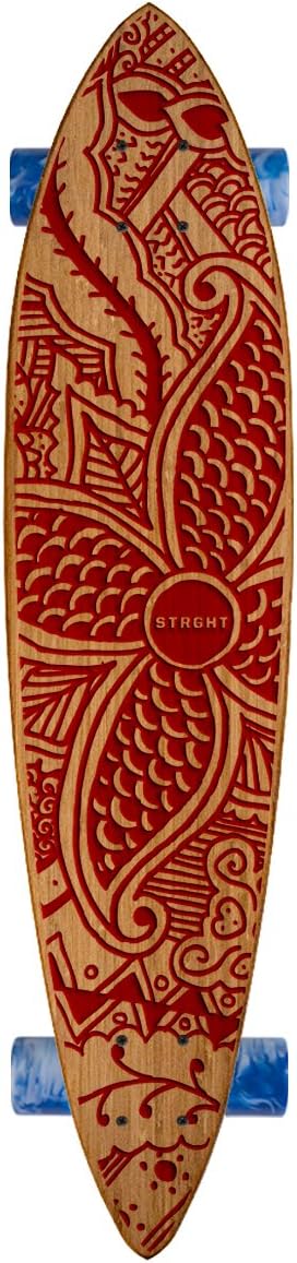 Pin Tail Cruiser Skateboard in Bamboo with Kiana Design