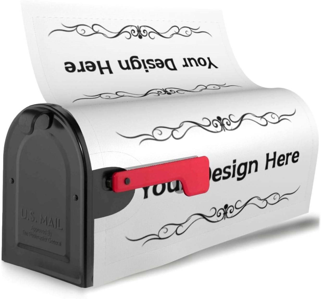 Personalized Mailbox Covers with Picture/Text,Custom Mailbox Covers Magnetic Standard Size,Mailbox Wrap for Garden Yard Outdoor Decor(Custom A)