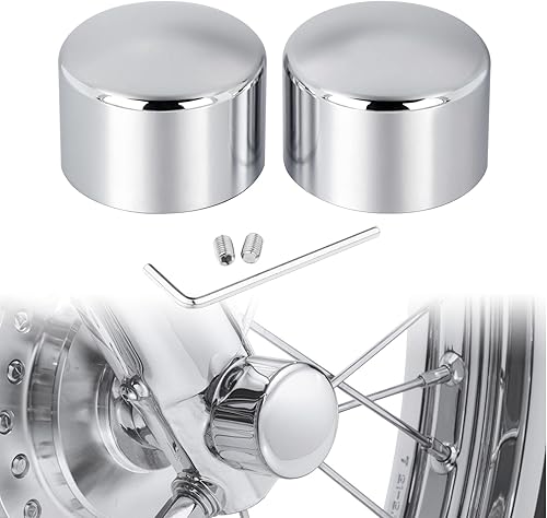 PBYMT Tapas cromadas para tuercas de eje delantero compatibles con Harley Softail Sportster Road King Electra Street Glide 2002-2024