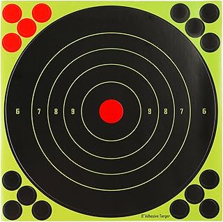 50pcs Shooting Targets Stickers, 8" Adhesive Target Shooting Stickers Shooting Targets Self Adhesive Splatter Targets Paper Targets for Shooting Range Round Reactive Targets for Shooting
