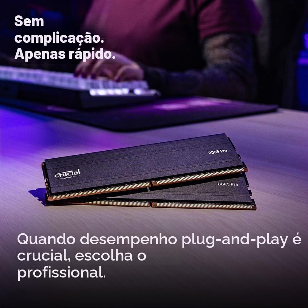 Crucial Kit Pro 64GB DDR5 RAM (2x32GB), 5600MHz (ou 5200MHz ou