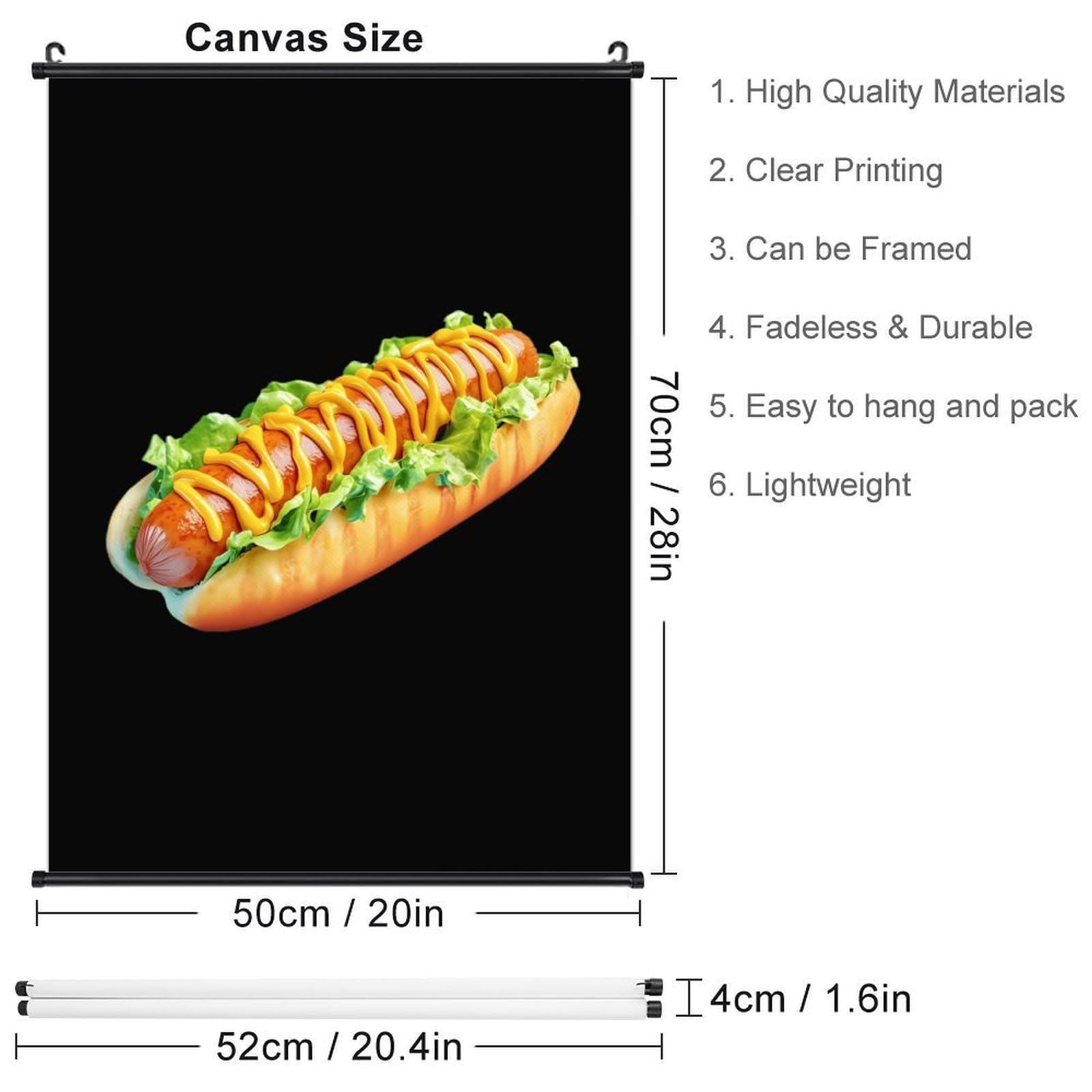 Poster "Hot Dog mit Senf" zum Aufhängen, 50,8 x 71,1 cm
